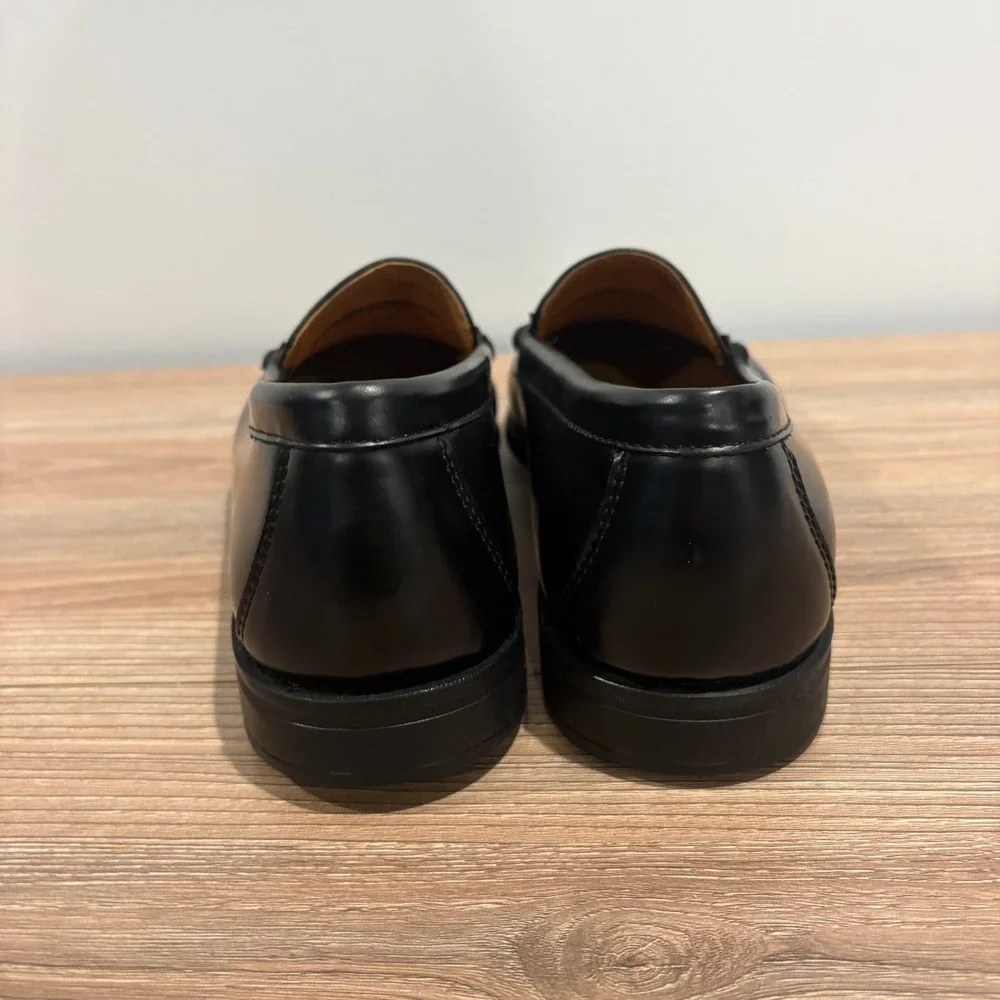 J.Crew Classic Tassel Kiltie Loafers Mens Black size 11 Leather Slip On Shoes